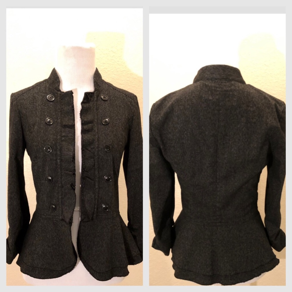 MAURICES Charcoal Ruffle Blazer